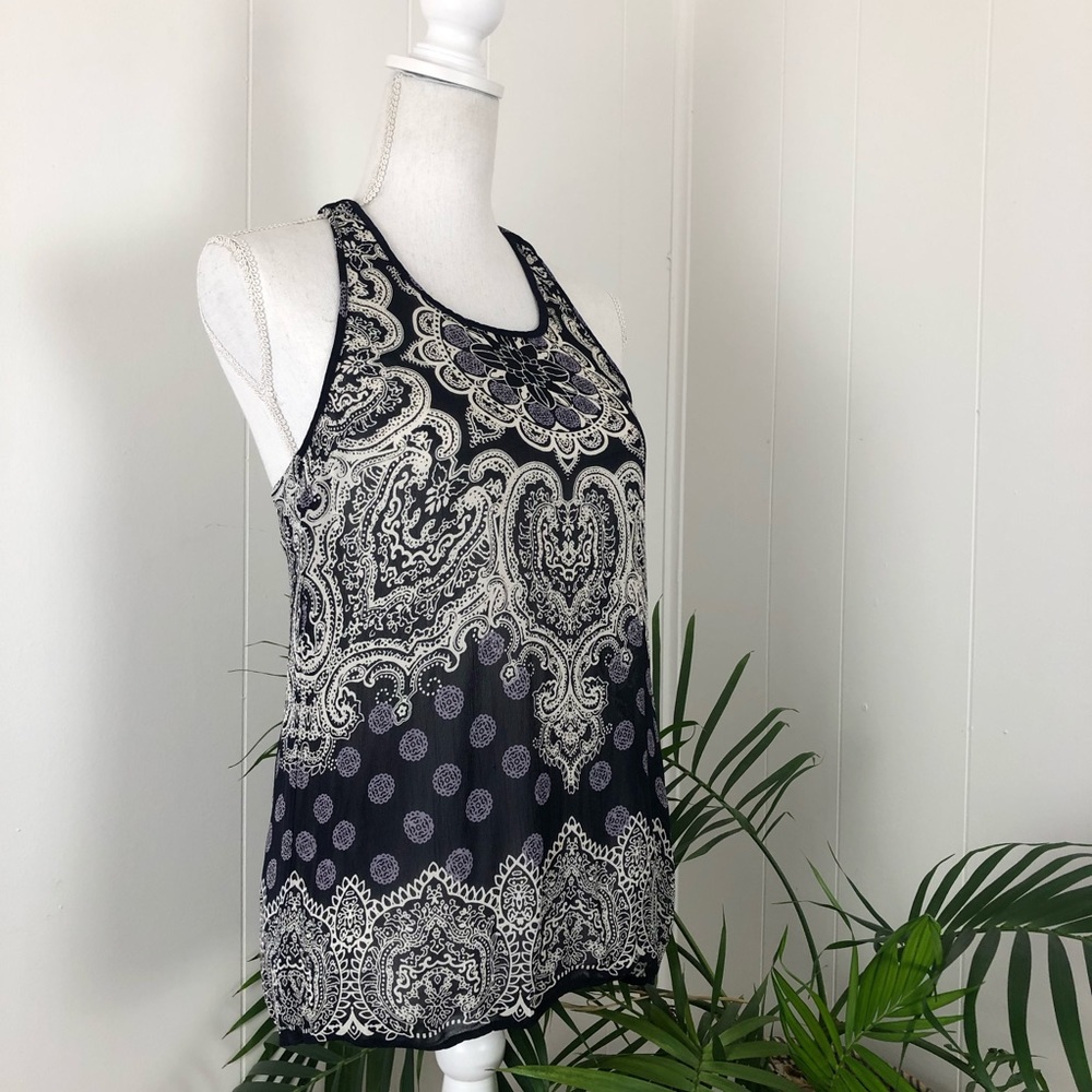 !FINAL CHANCE! Blue and White Paisley Patron of Peace Tank